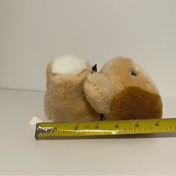 🔥4/$15 🔥 Vintage Puppy Dog Plush Tan Brown Eye Patch Ribbon Bow Velvet Nose Toy - Picture 6 of 6